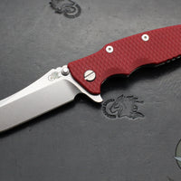 Hinderer Eklipse 3.5"- Spearpoint Blade- Stonewash Titanium and Red G-10- Stonewash Finished S45VN Blade