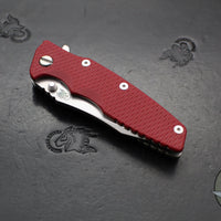 Hinderer Eklipse 3.5"- Spearpoint Blade- Stonewash Titanium and Red G-10- Stonewash Finished S45VN Blade