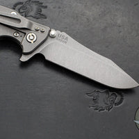 Hinderer Eklipse 3.5" Spearpoint Blade- Working Finish Titanium and BlueBlack G-10- Working Finish Blade