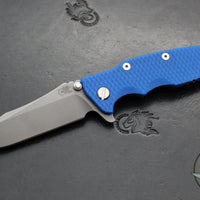 Hinderer Eklipse 3.5" Spearpoint Blade- Working Finish Titanium and Blue G-10- Working Finish S45VN Blade