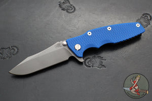 Hinderer Eklipse 3.5" Spearpoint Blade- Working Finish Titanium and Blue G-10- Working Finish S45VN Blade