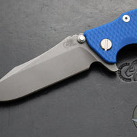 Hinderer Eklipse 3.5" Spearpoint Blade- Working Finish Titanium and Blue G-10- Working Finish S45VN Blade