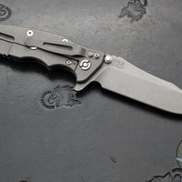 Hinderer Eklipse 3.5" Spearpoint Blade- Working Finish Titanium and Blue G-10- Working Finish S45VN Blade