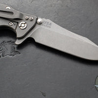 Hinderer Eklipse 3.5" Spearpoint Blade- Working Finish Titanium and Blue G-10- Working Finish S45VN Blade