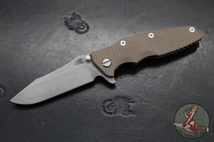 Hinderer Eklipse 3.5" Spearpoint Blade- Working Finish Titanium and FDE G-10- Working Finish Blade