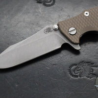 Hinderer Eklipse 3.5" Spearpoint Blade- Working Finish Titanium and FDE G-10- Working Finish Blade