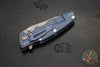 Hinderer Eklipse 3.5"- Wharncliffe Blade- Battle Blue Finished Titanium and Translucent Green G-10- Working Finish Blade