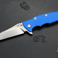 Hinderer Eklipse 3.5"- Wharncliffe Blade- Stonewash Bronze Titanium and Blue G-10- Stonewash Finished Blade