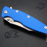 Hinderer Eklipse 3.5"- Wharncliffe Blade- Stonewash Bronze Titanium and Blue G-10- Stonewash Finished Blade