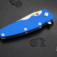 Hinderer Eklipse 3.5"- Wharncliffe Blade- Stonewash Titanium and Blue G-10- Stonewash Finished Blade