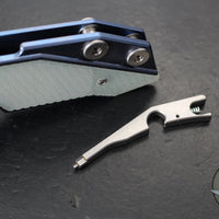 Hinderer Fulltrack- Wharncliffe Edge- Stonewash Blue Titanium And Various G-10 Handle- Stonewash Blade