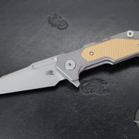 Hinderer Fulltrack- Wharncliffe Edge- Working Finish Titanium And Various G-10 Handle- Working Finish Blade