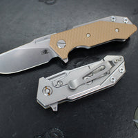 Hinderer Halftrack- Slucer Edge- Stonewash Titanium And Various G-10 Handles- Stonewash Magnacut Blade