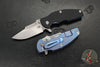 Hinderer Jurassic-Frontier Clip Point- Stonewash Blue Titanium and Black G-10 Handle Scales- Stonewash Magnacut Steel Blade