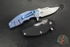 Hinderer Jurassic-Frontier Clip Point- Stonewash Blue Titanium and Black G-10 Handle Scales- Stonewash Magnacut Steel Blade