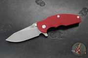 Hinderer Jurassic- Slicer Edge- Hollow Grind- Battle Bronze Titanium and Various G-10 Handle Scales- Working Finish Magnacut Steel Blade