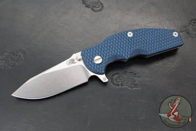 Hinderer Jurassic- Slicer Edge- Hollow Grind- Stonewash Bronze Finished Titanium and Various G-10 Handle Scales- Stonewash Finished Magnacut Steel Blade