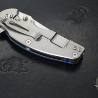 Hinderer Jurassic- Slicer Edge- Hollow Grind- Stonewash Finished Titanium and Various G-10 Handle Scales- Stonewash Finished Magnacut Steel Blade