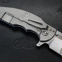 Hinderer Jurassic- Slicer Edge- Hollow Grind- Stonewash Finished Titanium and Various G-10 Handle Scales- Stonewash Finished Magnacut Steel Blade