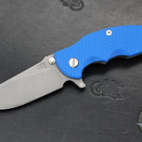 Hinderer Jurassic- Slicer Edge- Hollow Grind- Working Finish Titanium and Various G-10 Handle Scales- Working Finish Magnacut Steel Blade