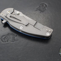 Hinderer Jurassic- Slicer Edge- Hollow Grind- Working Finish Titanium and Various G-10 Handle Scales- Working Finish Magnacut Steel Blade