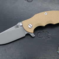 Hinderer Jurassic- Slicer Edge- Hollow Grind- Working Finish Titanium and Various G-10 Handle Scales- Working Finish Magnacut Steel Blade