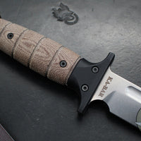 Rick Hinderer Knives Ka-Bar- Brown Micarta Handle- Stonewash 3V Steel Blade