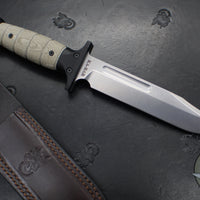 Rick Hinderer Knives Ka-Bar- OD Green Micarta Handle- Stonewash 3V Steel Blade