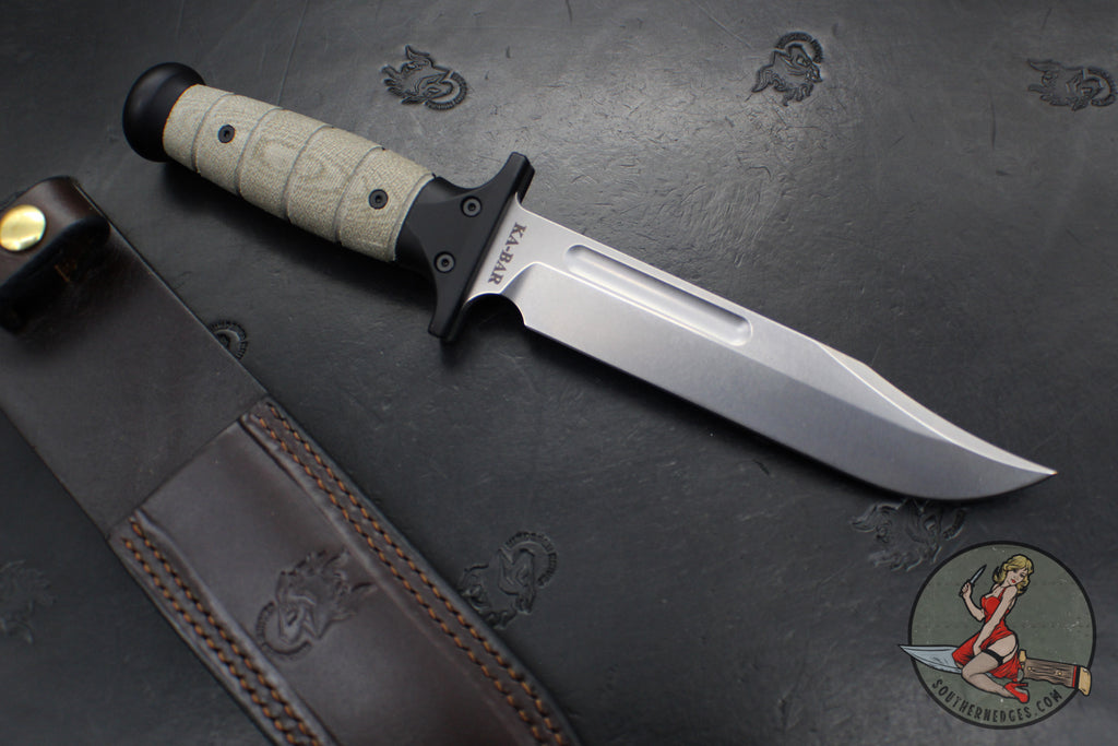 Rick Hinderer Knives Ka-Bar- OD Green Micarta Handle- Stonewash 3V Steel Blade