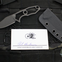 Hinderer LP-1 Fixed Blade Spearpoint Black DLC Neck Knife with Ulticlip