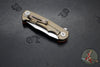 Hinderer Project X- Clip Point Edge- Stonewash Bronze Finished Titanium And Orange G-10- Stonewash S45VN Blade