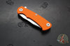 Hinderer Project X- Clip Point Edge- Stonewash Bronze Finished Titanium And Orange G-10- Stonewash S45VN Blade