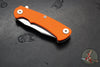 Hinderer Project X- Clip Point Edge- Stonewash Finished Titanium And Orange G-10- Stonewash S45VN Blade