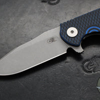 Hinderer Project X- Clip Point Edge- Working Finish Titanium And BlueBlack G-10- Working Finish S45VN Blade