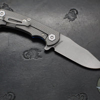 Hinderer Project X- Clip Point Edge- Working Finish Titanium And BlueBlack G-10- Working Finish S45VN Blade