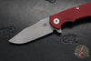 Hinderer Project X- Clip Point Edge- Working Finish Titanium And Red G-10- Working Finish S45VN Blade
