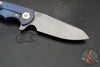 Hinderer Project X- Sheepsfoot- Battle Blue Titanium And Various G-10 Scales- Working Finish Magnacut Blade