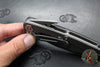 Hinderer Project X- Clip Point Edge- Working Finish Titanium And BlueBlack G-10- Working Finish S45VN Blade