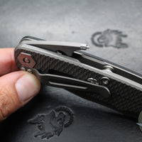 Hinderer Project X- Clip Point Edge- Working Finish Titanium And BlueBlack G-10- Working Finish S45VN Blade