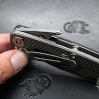 Hinderer Project X- Clip Point Edge- Working Finish Titanium And Black G-10- Working Finish S45VN Blade