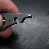 Hinderer Project X- Clip Point Edge- Working Finish Titanium And BlueBlack G-10- Working Finish S45VN Blade