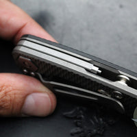 Hinderer Project X- Clip Point Edge- Working Finish Titanium And BlueBlack G-10- Working Finish S45VN Blade