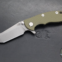 Hinderer XM-18 3.0"- Harpoon Tanto- Battle Bronze Titanium And OD Green G-10 Handle- Working  Finish S45VN Blade