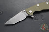 Hinderer XM-18 3.0"- Harpoon Tanto- Battle Bronze Titanium And OD Green G-10 Handle- Working  Finish S45VN Blade