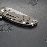 Hinderer XM-18 3.0"- Harpoon Tanto- Battle Bronze Titanium And OD Green G-10 Handle- Working  Finish S45VN Blade