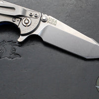 Hinderer XM-18 3.0"- Harpoon Tanto- Stonewash Titanium And BlueBlack G-10 Handle- Stonewash Finished S45VN Blade