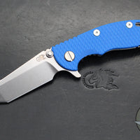 Hinderer XM-18 3.0"- Harpoon Tanto- Stonewash Titanium And Blue G-10 Handle- Stonewash Finished S45VN Blade