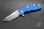 Hinderer XM-18 3.0"- Harpoon Tanto- Stonewash Titanium And Blue G-10 Handle- Stonewash Finished S45VN Blade