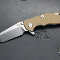 Hinderer XM-18 3.0"- Harpoon Tanto- Stonewash Titanium And Coyote Tan G-10 Handle- Stonewash Finished S45VN Blade