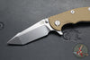 Hinderer XM-18 3.0"- Harpoon Tanto- Stonewash Titanium And Coyote Tan G-10 Handle- Stonewash Finished S45VN Blade